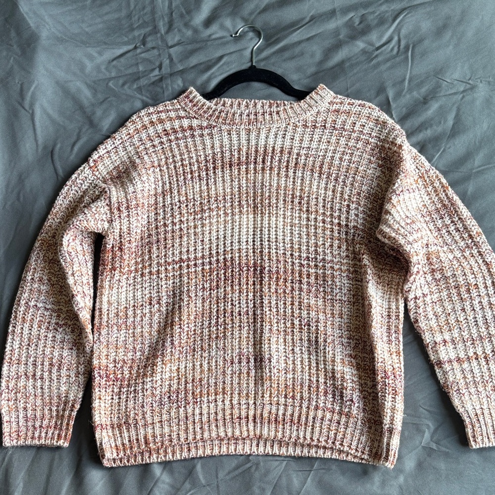 Cozy Knit Women's Sweater - Cream and Brown